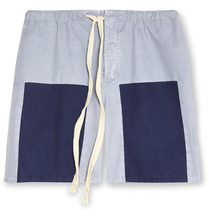 Photo: Loewe - Paula's Ibiza Colour-Block Cotton Drawstring Shorts - Blue