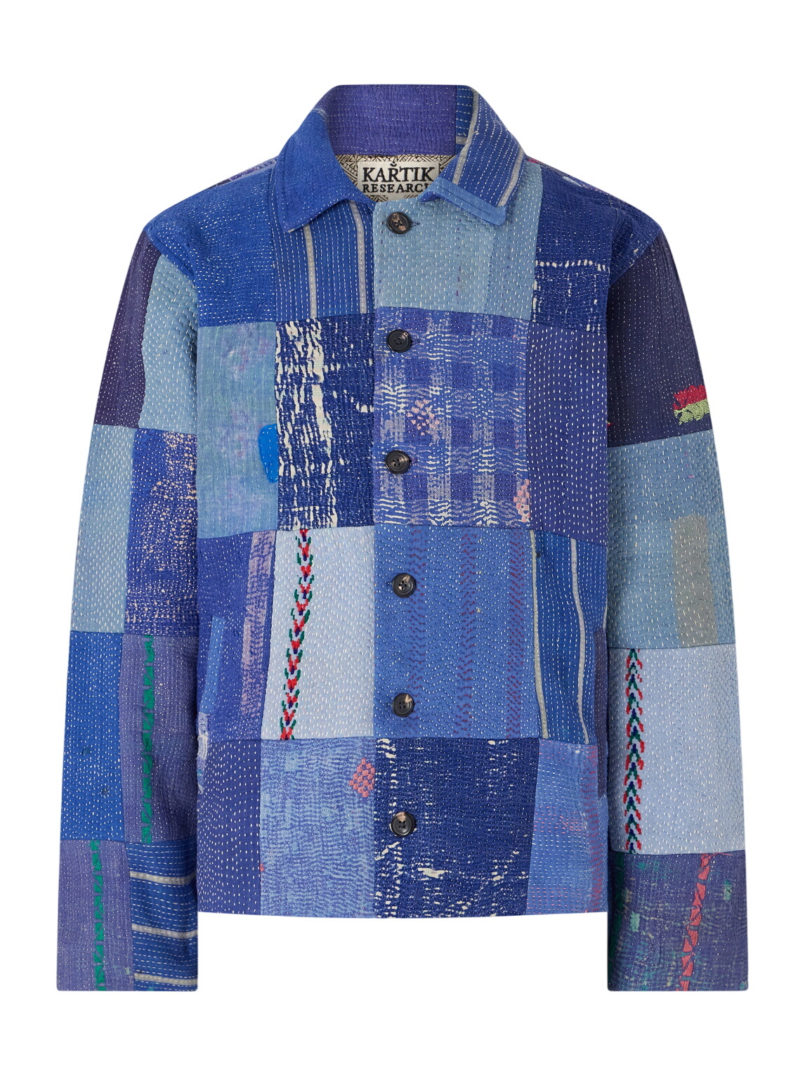 ジャケット・アウター KARTIK RESEARCH 23aw Kartik Research Men's Patchwork Zip Jacket in Blue/White/Navy