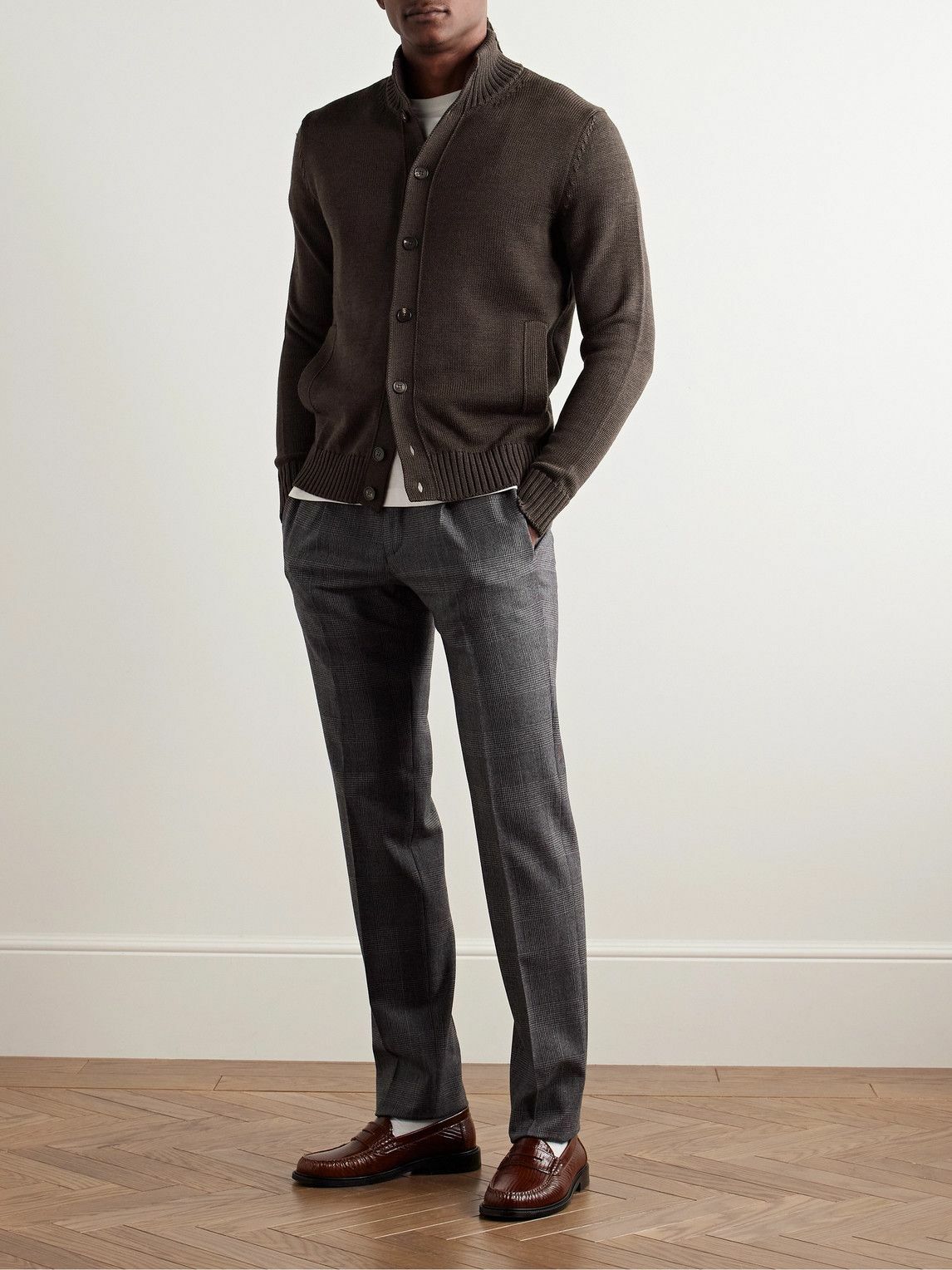 Incotex - Zanone Virgin Wool Cardigan - Brown
