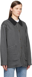 LE17SEPTEMBRE Gray Knit Collar Field Jacket