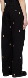 Pop Trading Company Black Embroidered Trousers