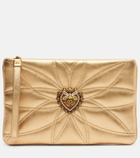 Dolce&Gabbana Devotion Mini metallic leather pouch