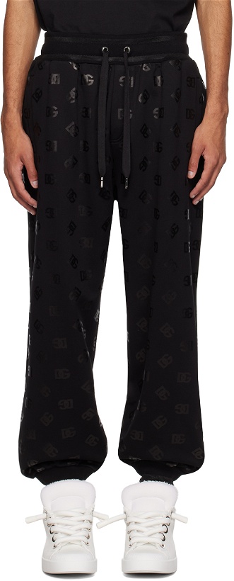 Photo: Dolce & Gabbana Black Monogram Sweatpants