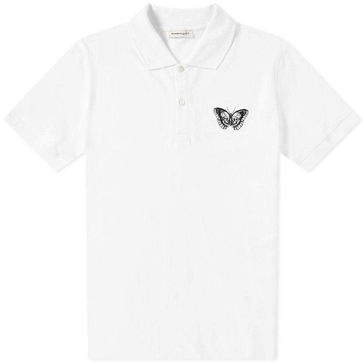 Photo: Alexander McQueen Butterfly Skull Polo White & Mix