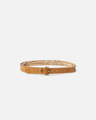 Pinko Suede Belt With Loops 3cm Nougat Mix Gal. Gold Nikel