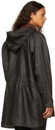 Jan-Jan Van Essche Black Silk Hooded #86 Jacket