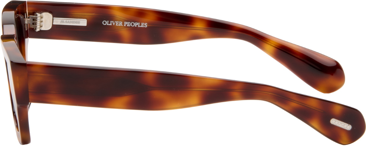 Jil Sander Brown Oliver Peoples Rectangular 'Edition 6' Sunglasses
