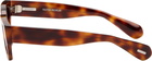 Jil Sander Brown Oliver Peoples Rectangular 'Edition 6' Sunglasses