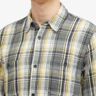 Officine Generale Men's Officine Générale Ahmad Indian Twill Check Shirt in Olive/Ecru/Mustard