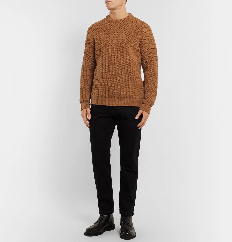 MR P. Ribbed Open-Knit Cotton Sweater for Men