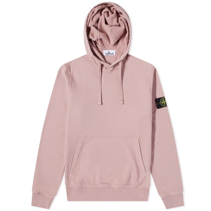 Photo: Stone Island Men's Brushed Cotton Popover Hoody in Rose