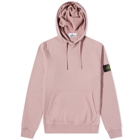 Stone Island Men's Brushed Cotton Popover Hoody in Rose