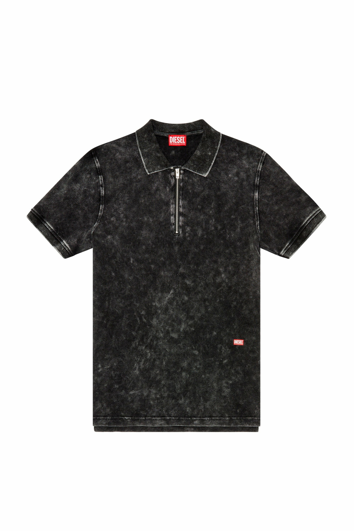 Diesel Polo shirt in faded piqué - Polos Mens in Black