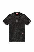 Diesel Polo shirt in faded piqué - Polos Mens in Black