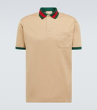 Gucci - Web-collar piqué polo shirt