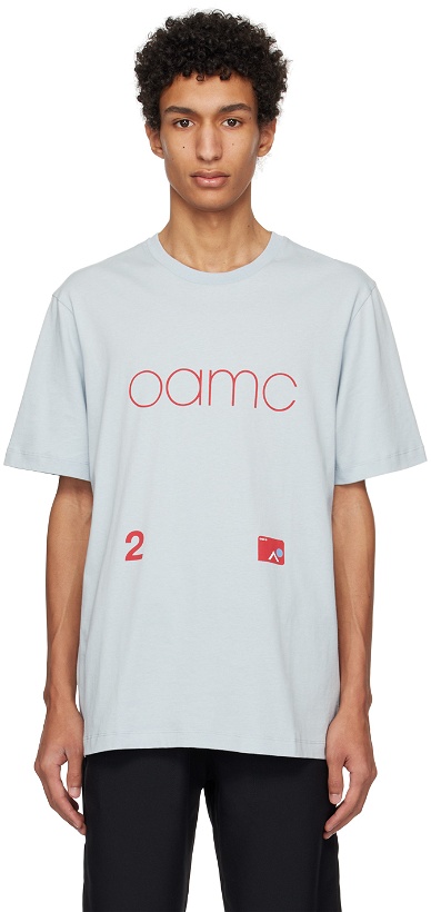 Photo: OAMC Blue Printed T-Shirt