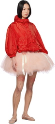 Simone Rocha Red Cargo Pocket Puff Sleeve Drawstring Jacket