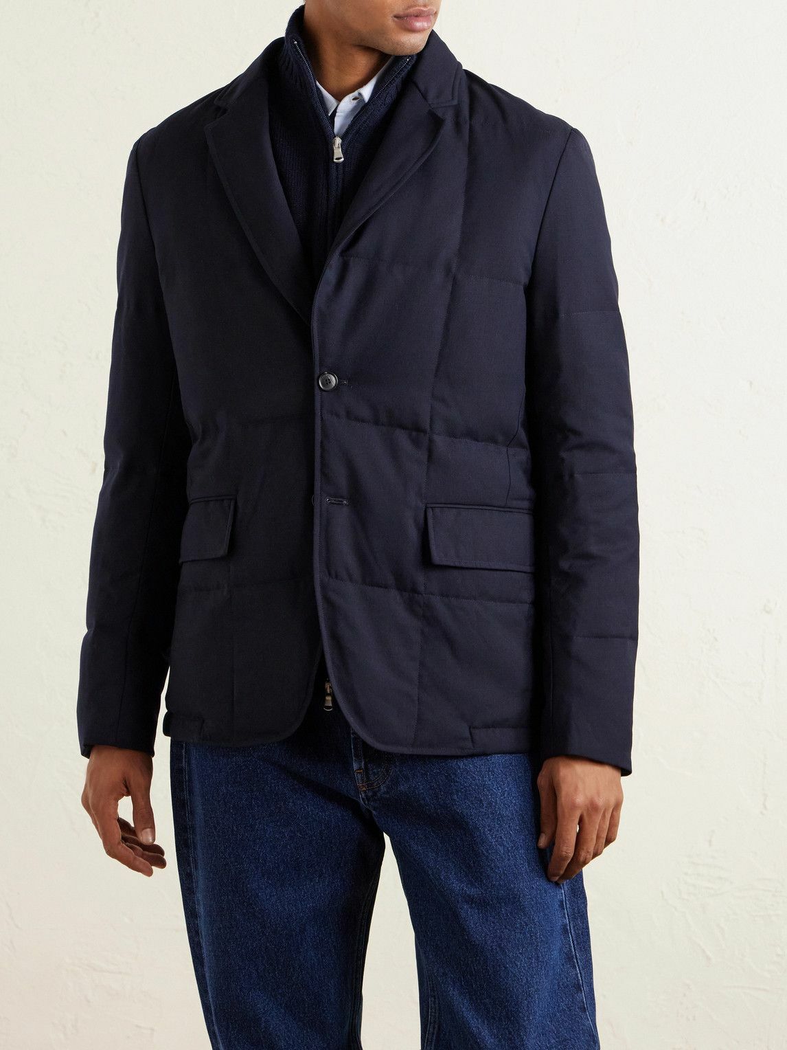 Paul Smith - Quilted Wool-Twill Down Blazer - Blue