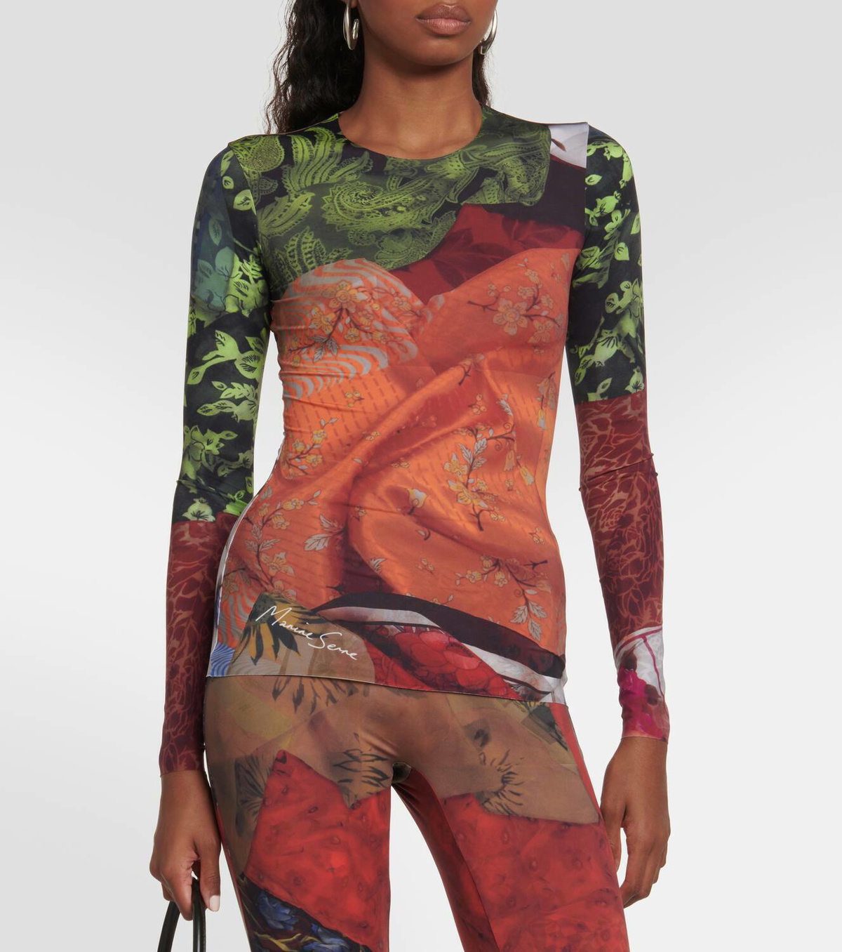 Marine Serre Moon Diamant jacquard mesh top Marine Serre