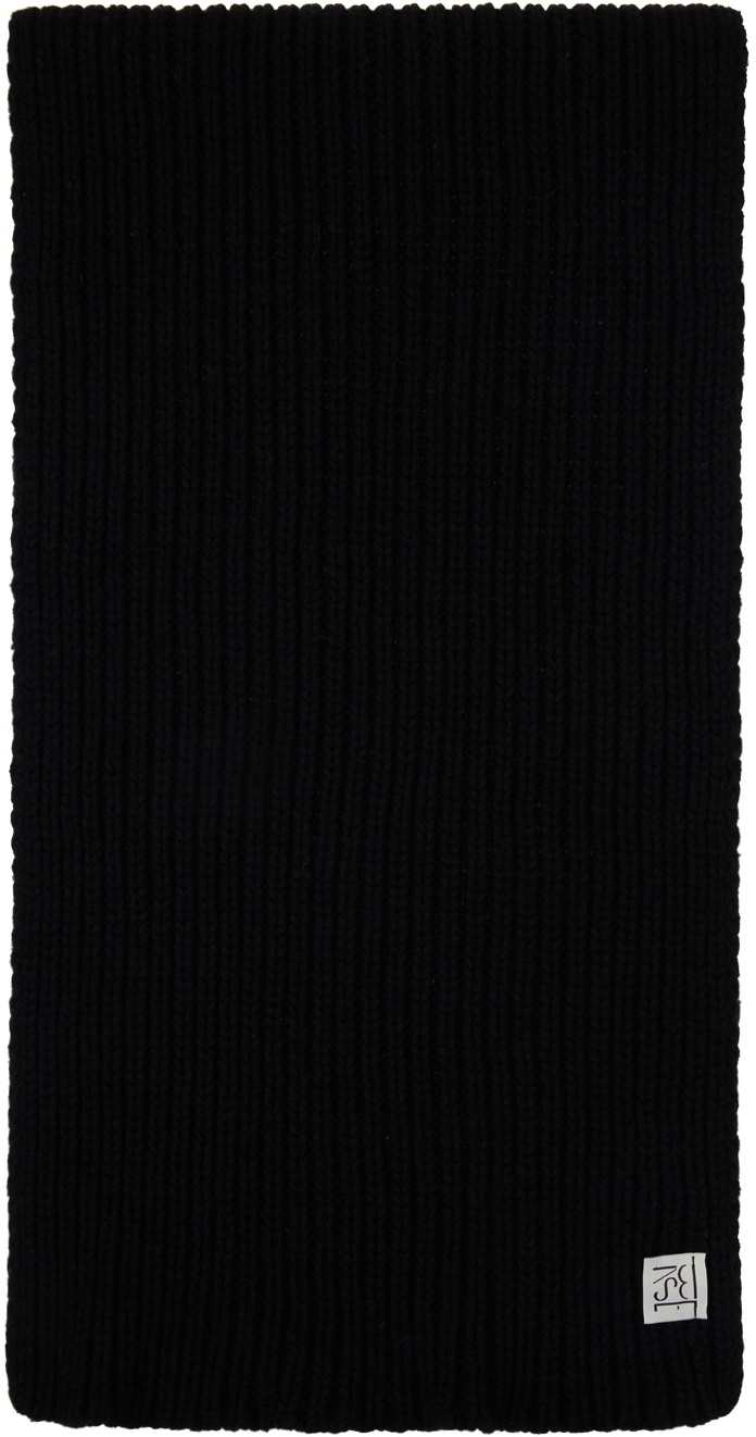 Baserange Black Wool Scarf
