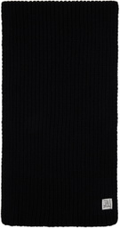 Baserange Black Wool Scarf