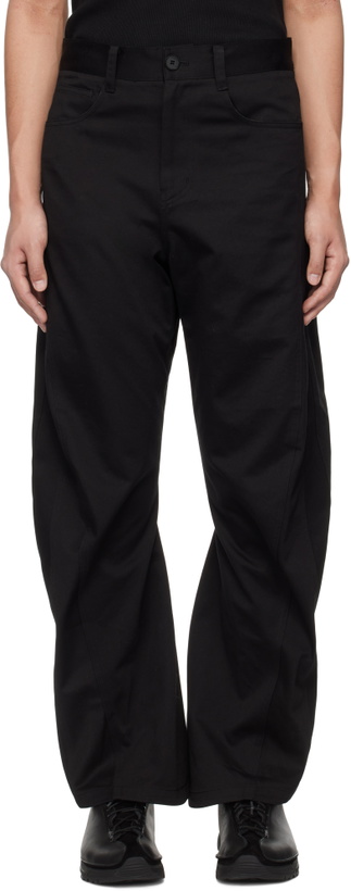 Photo: lesugiatelier Black Curved Silhouette Trousers