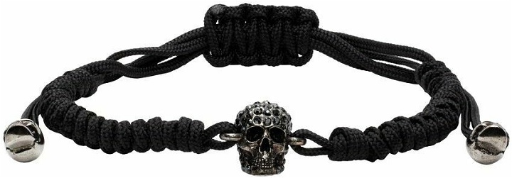 Photo: Alexander McQueen Black Pavé Skull Friendship Bracelet