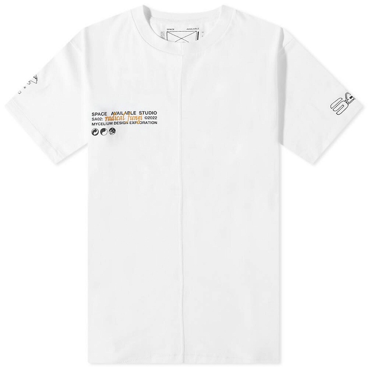 Photo: Space Available Men's Upcycled Case Study T-Shirt in White