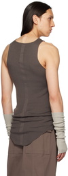 Rick Owens Gray Ribbed Tank Top