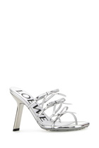 Loewe Silver Leather Petal Mules