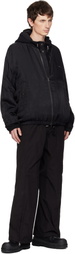 WOOYOUNGMI Black Wrinkled MA-1 Bomber Jacket