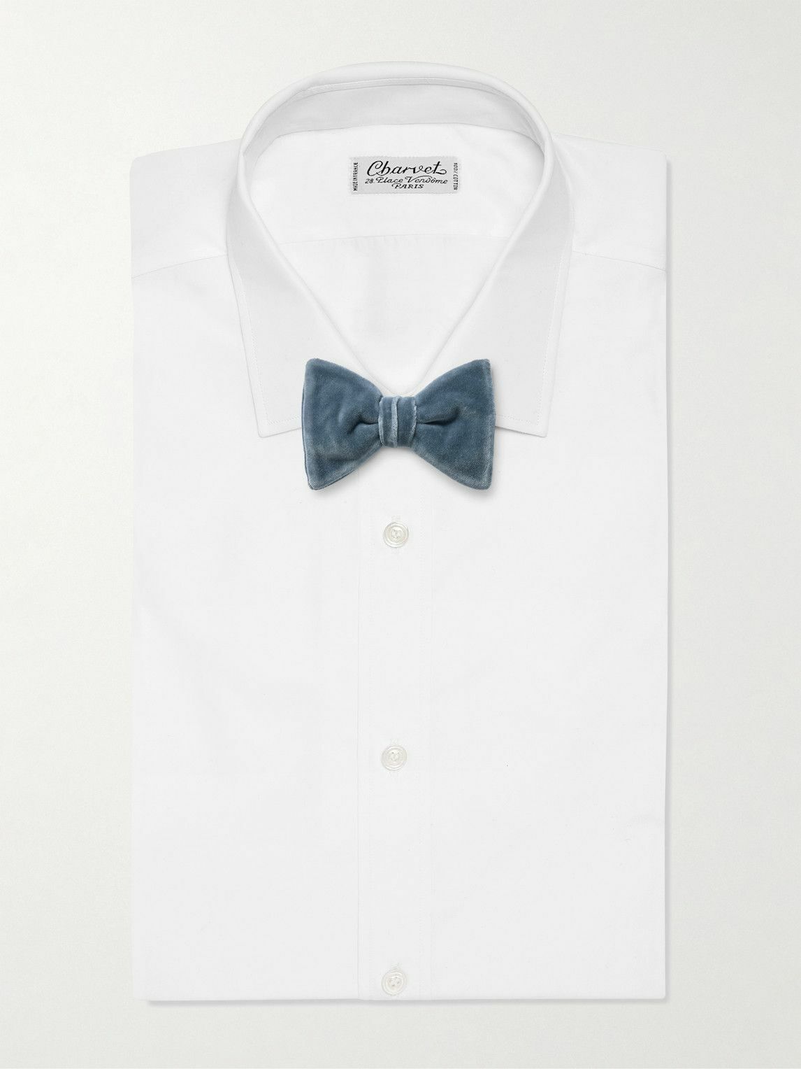 Mr P. - Pre-Tied Cotton-Velvet Bow Tie