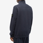 Stone Island Men's Garment Dyed Half Zip Sweat in Navy Blue