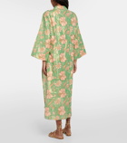 Juliet Dunn Floral cotton lamé kimono