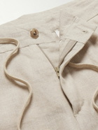 De Petrillo - Tapered Linen Drawstring Shorts - Neutrals