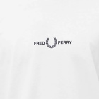 Fred Perry Men's Embroidered Crew Sweat in Snow White
