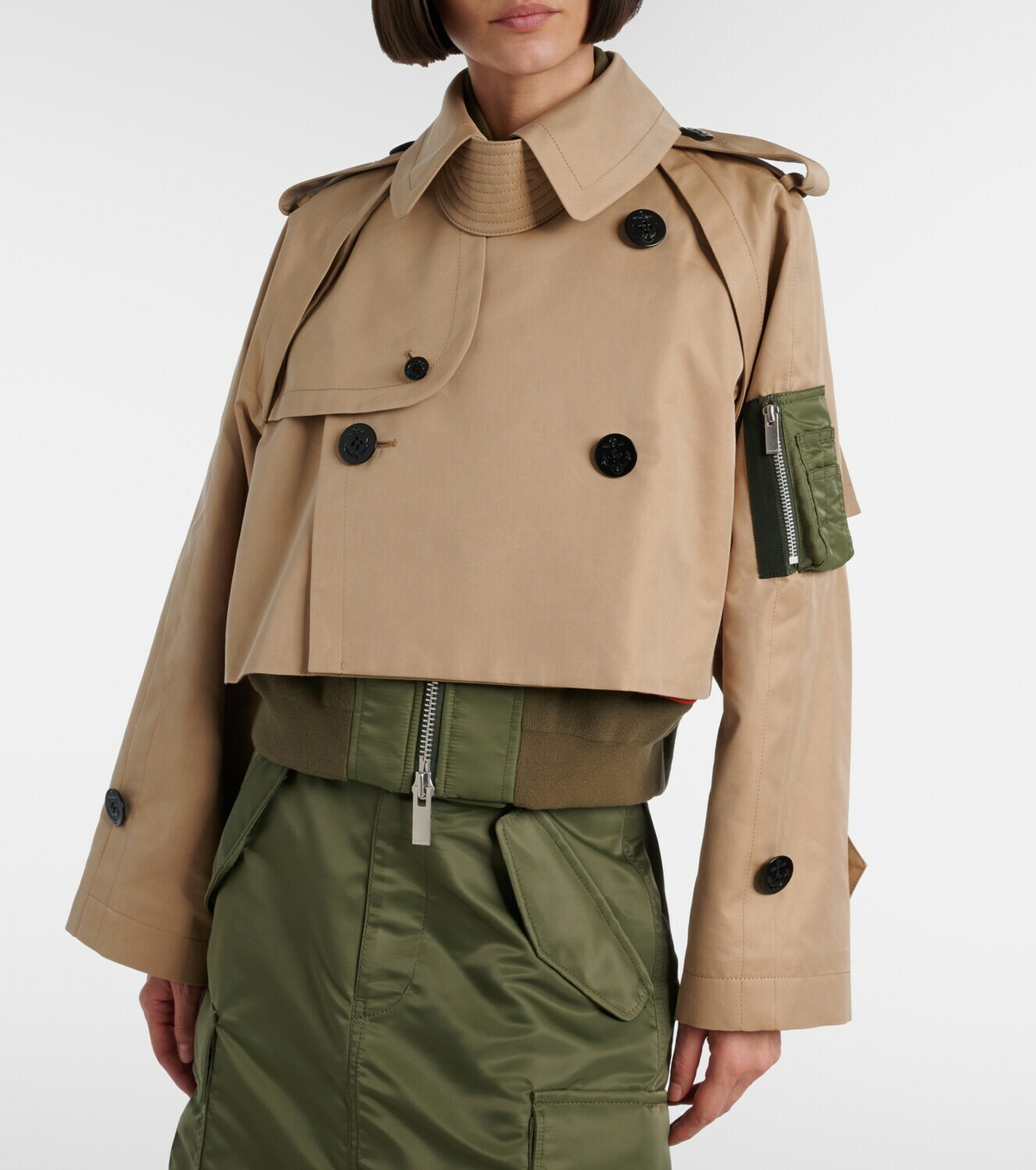 Sacai Padded cotton-blend bomber jacket