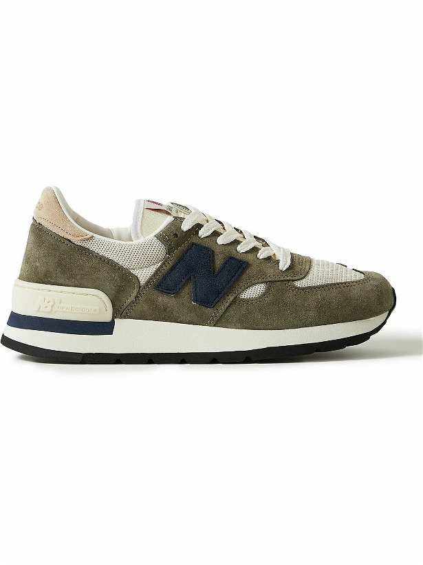 Photo: New Balance - Teddy Santis 990v2 Mesh and Suede Sneakers - Gray
