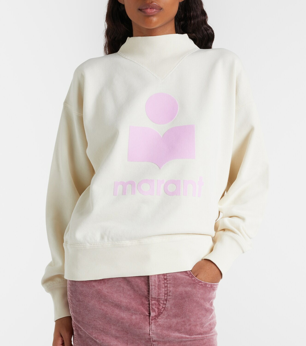 Marant Etoile Logo cotton-blend fleece sweatshirt