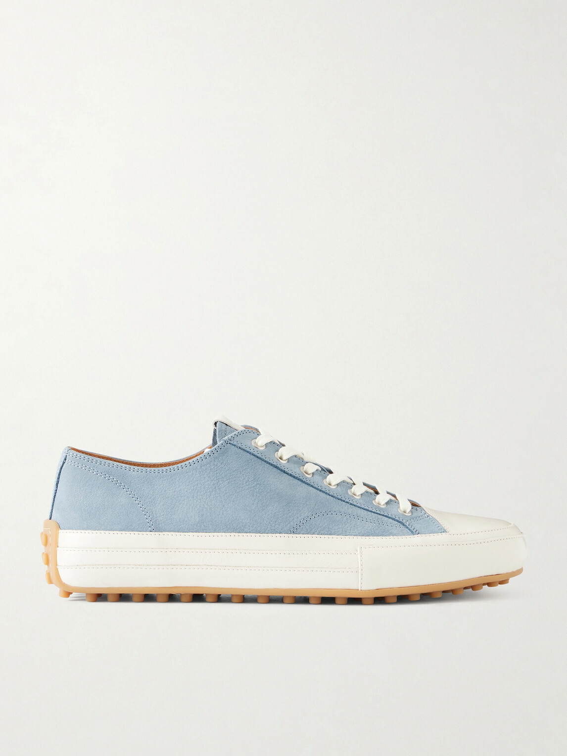 Tod's - Cassetta Leather-Trimmed Nubuck Sneakers - Blue