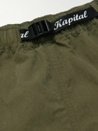 KAPITAL - Cotton and Nylon-Blend Ripstop Drawstring Cargo Shorts - Green
