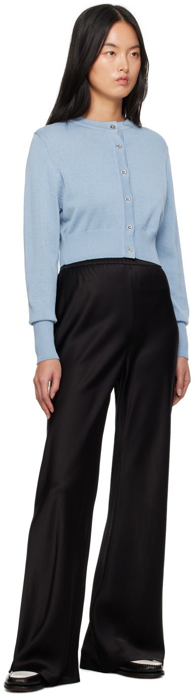 Silk Laundry Blue Cropped Cardigan