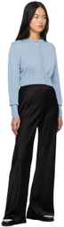 Silk Laundry Blue Cropped Cardigan