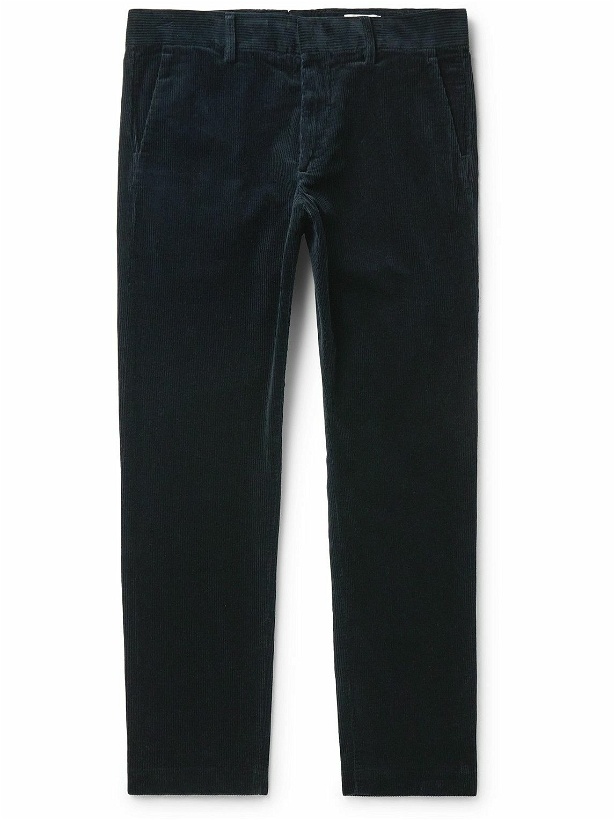 Photo: NN07 - Theo 1322 Straight-Leg Organic Cotton-Blend Corduroy Trousers - Blue