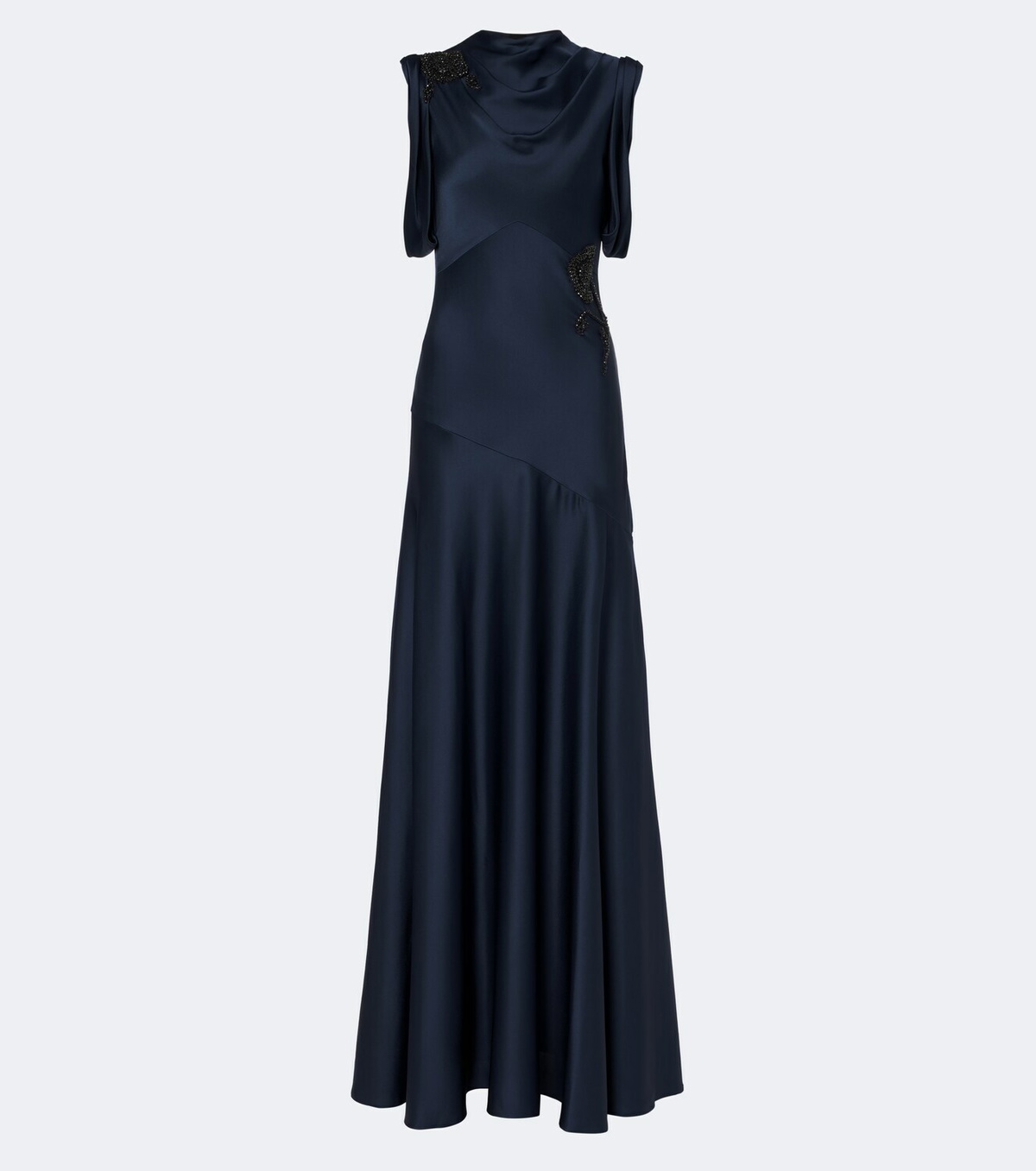 Erdem Draped embellished satin cady gown
