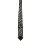 Fendi Grey Silk Forever Fendi Stripe Tie