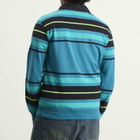 No Problemo Men's Striped Rugby Shirt in Aqua