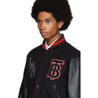 Burberry Black Wool and Leather Padfield Bomber Jacket