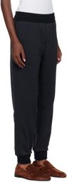 ZEGNA Navy Embroidered-Logo Sweatpants