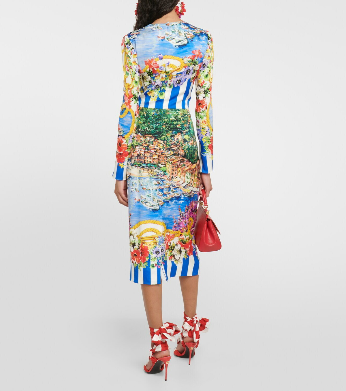 Dolce&Gabbana Portofino printed silk-blend midi dress Dolce & Gabbana